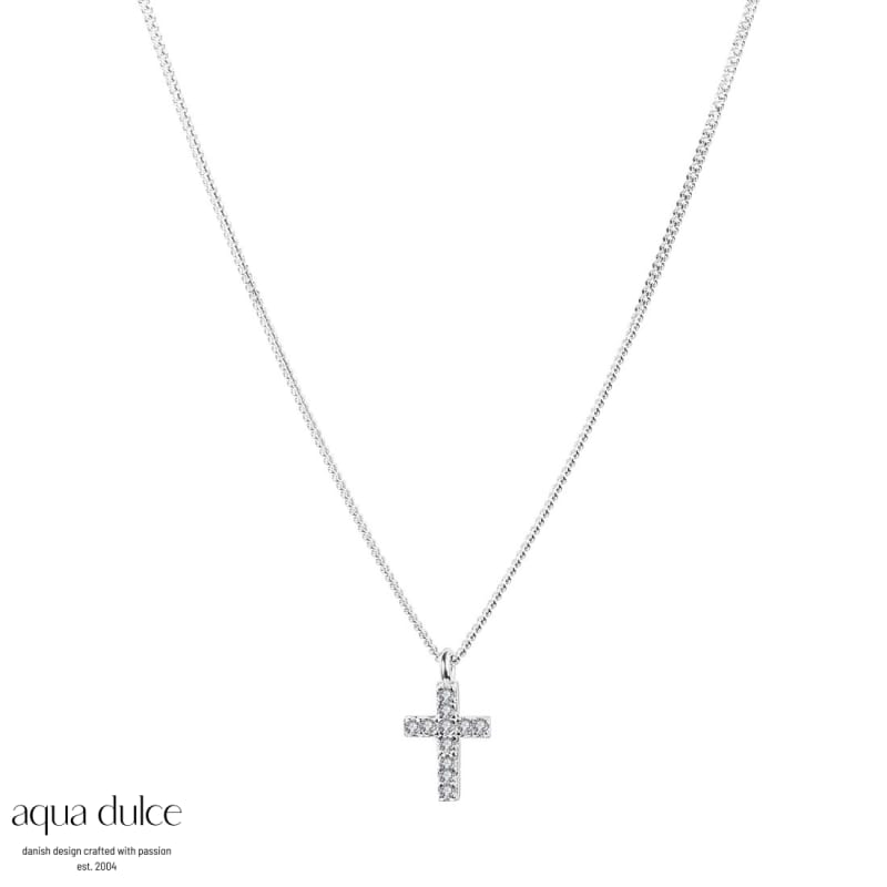 Cross Necklace Silver - Aqua Dulce Halskæder  - 5740013845322