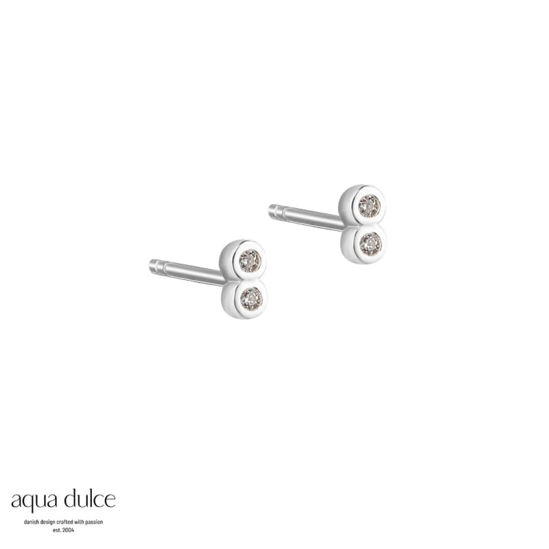 Tiny Clear Earstud Silver - Aqua Dulce Øreringe  - 5740013854355