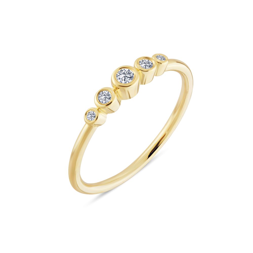 Nuran Tube 14kt Ring Med Brillanter R1061 010 - Nuran Fingerringe