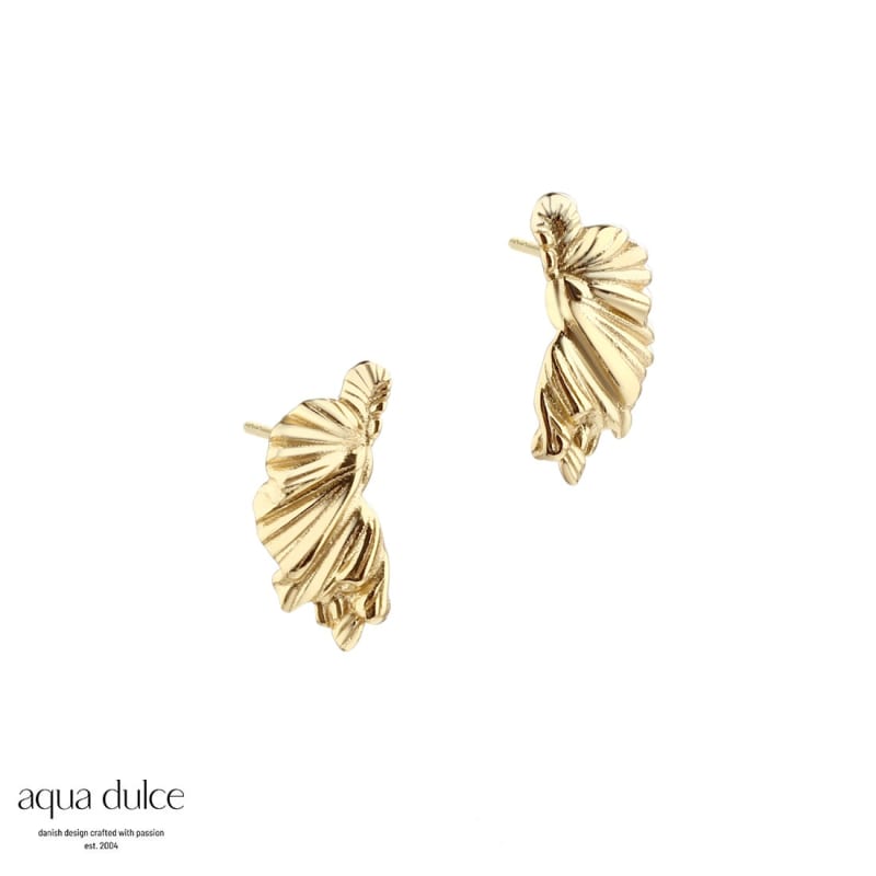 Koi Half Leaf Golden - Aqua Dulce Øreringe  - 5740013856090