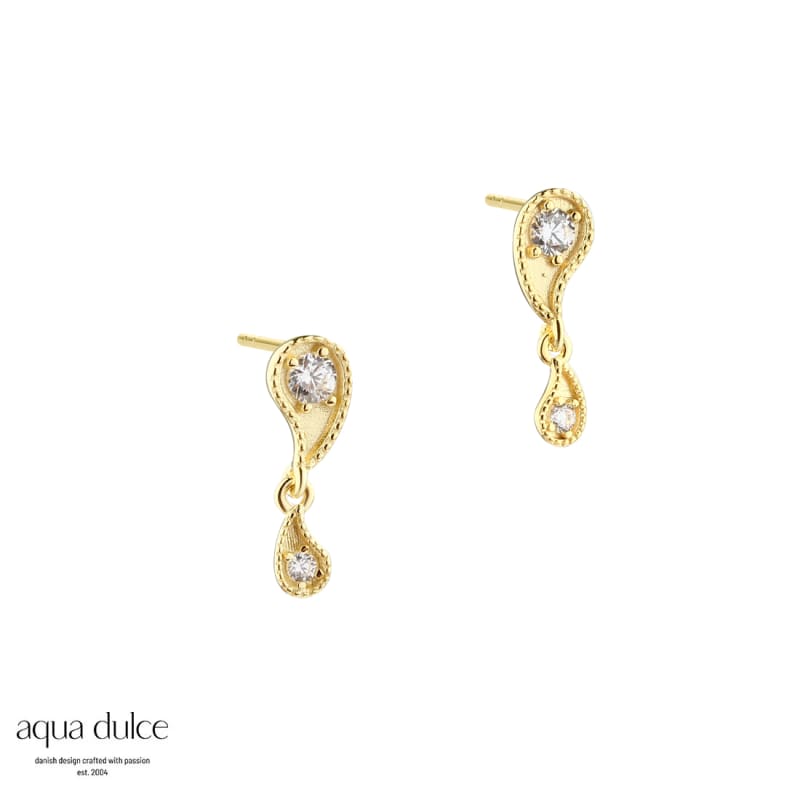 Big Vims Earstud Golden - Aqua Dulce Øreringe  - 5740013856601