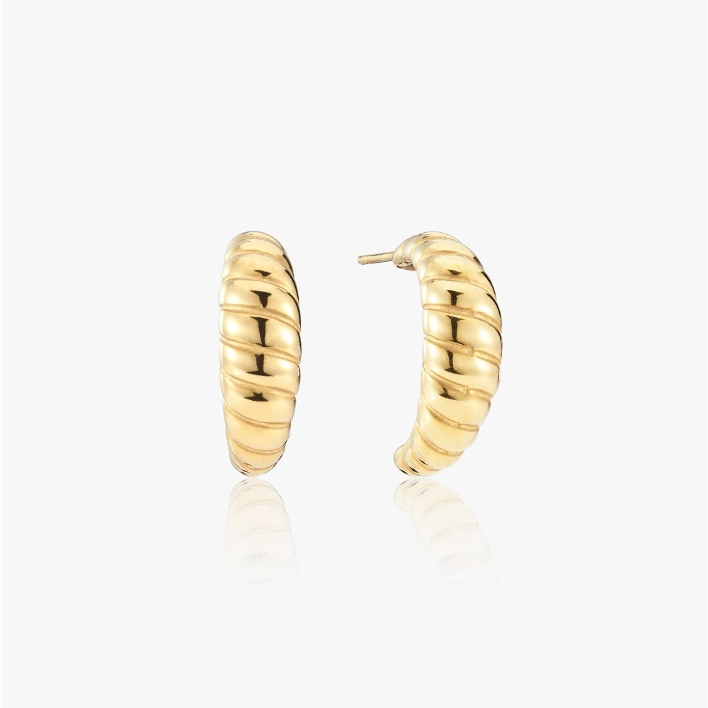 Vintage Croissant 14k Guldbelagt - Øreringe