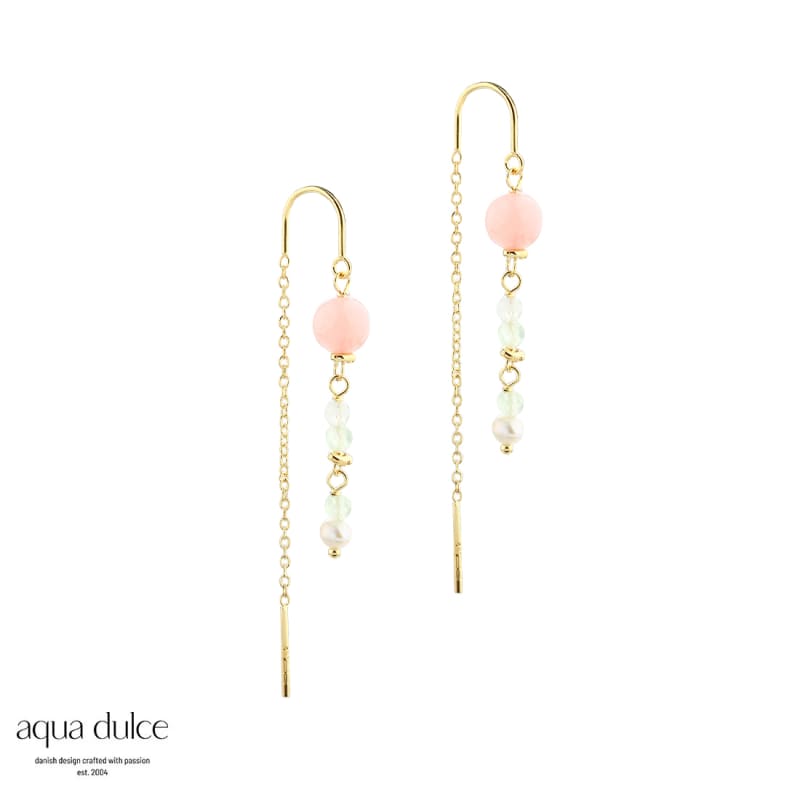 Rose Breeze Earthread Golden - Aqua Dulce Øreringe  - 5740013858391