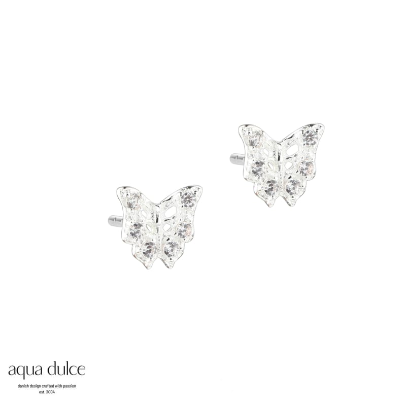 Tiny Butterfly Earstud Silver - Aqua Dulce Øreringe  - 5740013856854