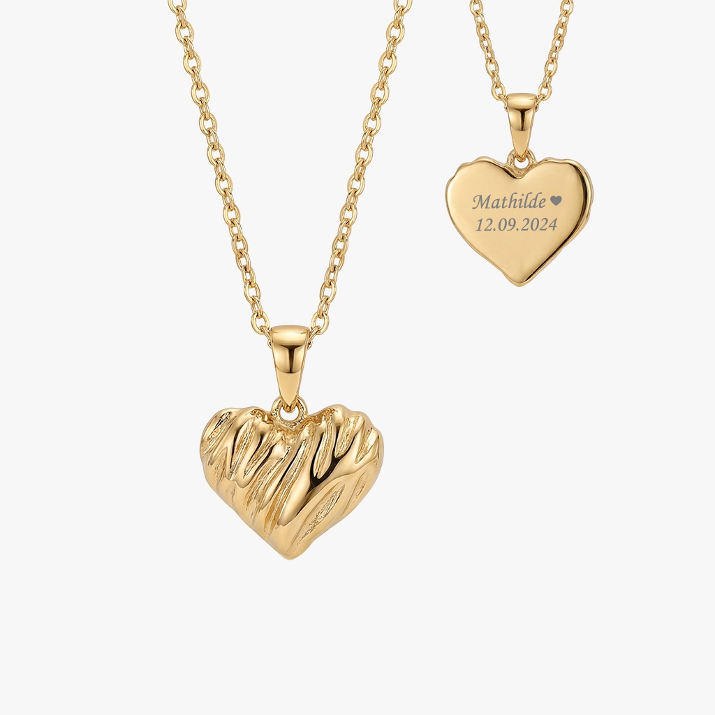 Wavy Hjerte Halskæde 18k Forgyldt Jewelries - Halskæder