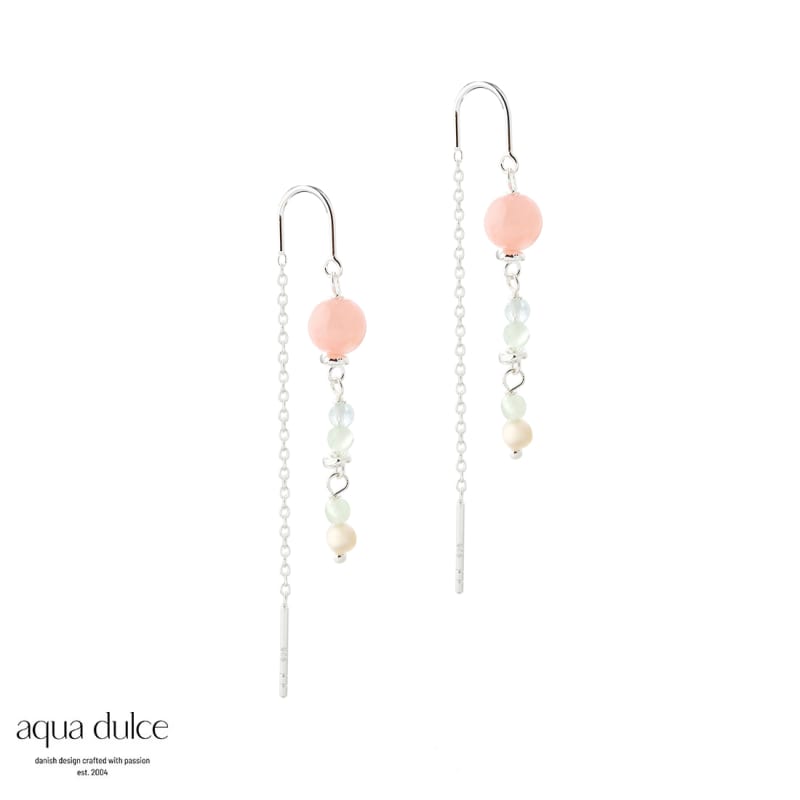 Rose Breeze Earthread Silver - Aqua Dulce Øreringe  - 5740013858384