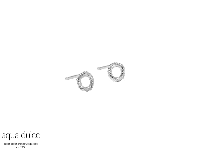 Twisted Earstud Tiny Silver - Aqua Dulce Øreringe  - 5740013860219