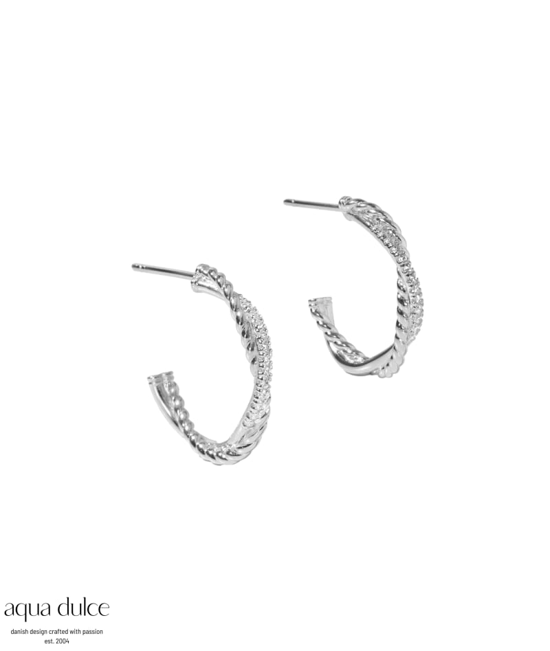 Twisted Darling Hoop Big Silver - Aqua Dulce Øreringe  - 5740013860271