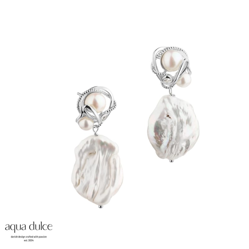 Curly Tina Earstud Silver - Aqua Dulce Øreringe  - 5740013855307