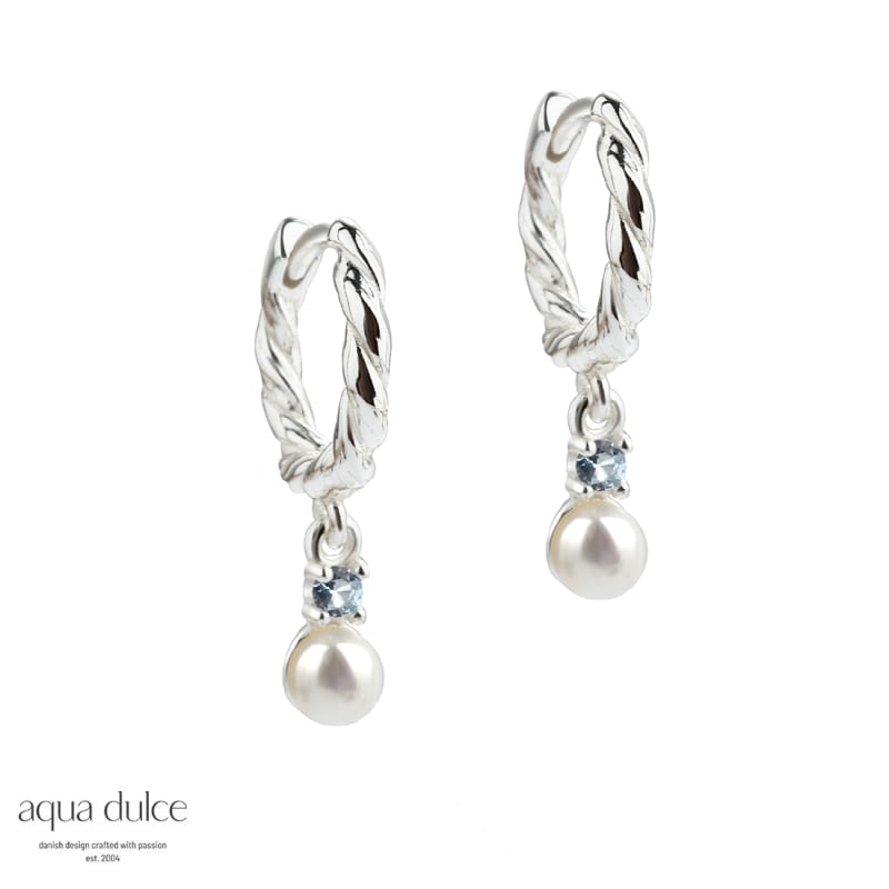 Curly Sky Hoop Silver - Aqua Dulce Øreringe  - 5740013856489