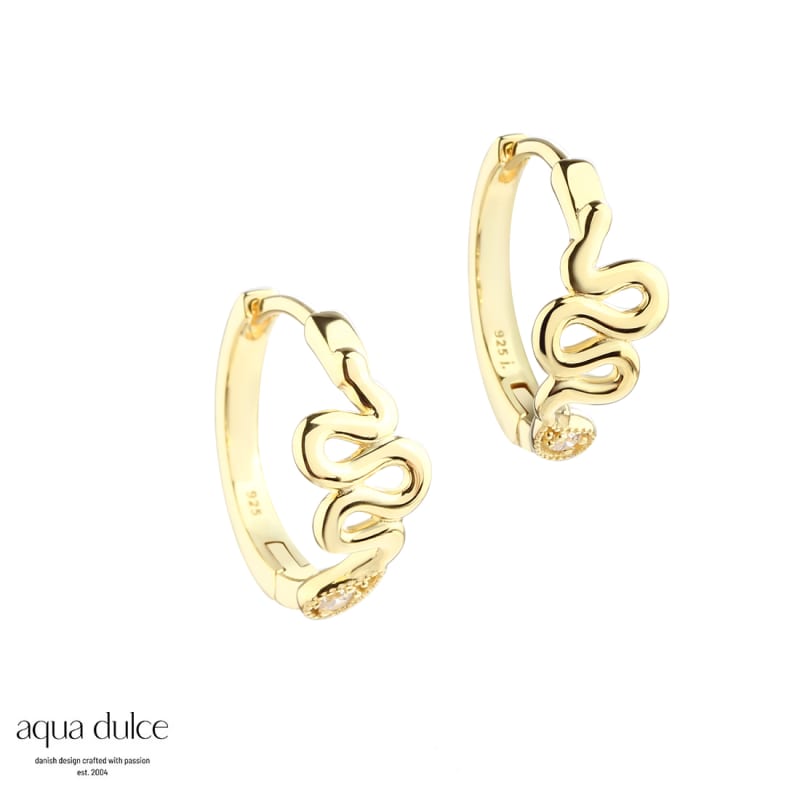 Snake Hoops Golden - Aqua Dulce Øreringe  - 5740013856687